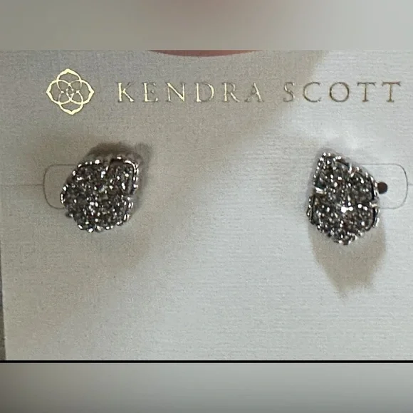 Kendra Scott-Rhodium Platinum rhodium Earrings NWT-Tessa Drusy - Picture 4 of 6
